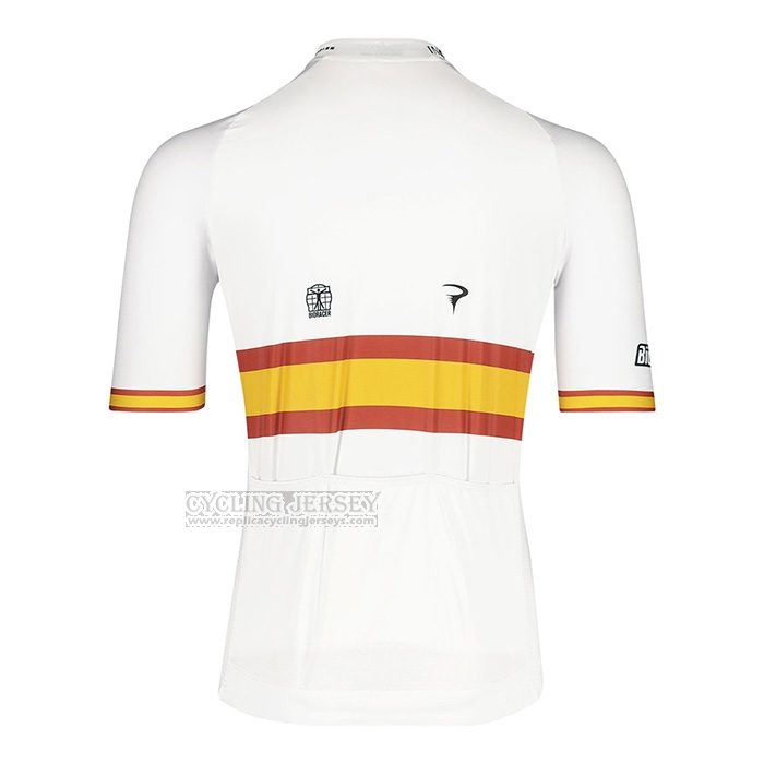 2022 Cycling Jersey Spain Champion Ineos White Red Short Sleeve and Bib Short